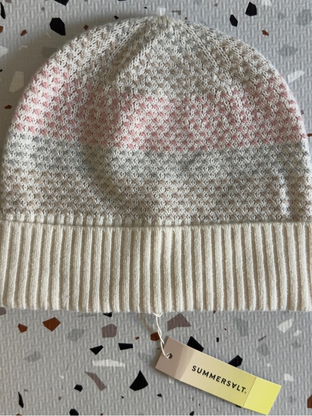 Summersalt The Coziest Cashmere Blend Soft Stripe Hat Beanie Pastel Soft Stripe